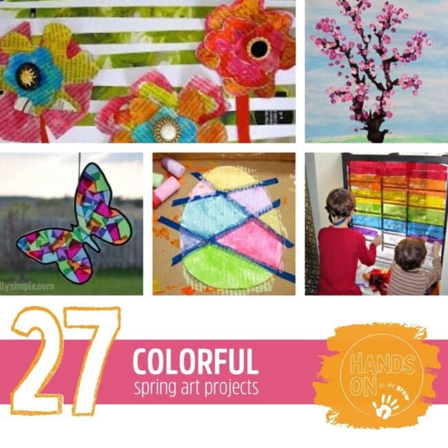 Colorful and bright spring art for kids to create. 