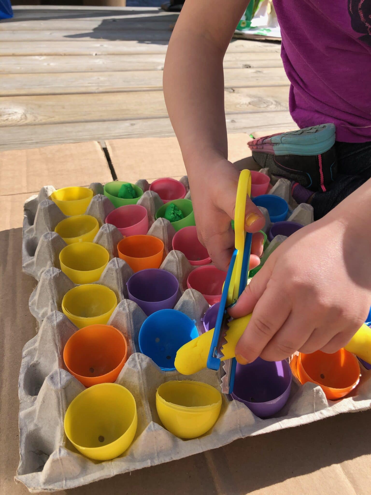 Give colorful plastic eggs a new purpose with these simple fine motor, gross motor, and learning activities that are perfect to do at home!
