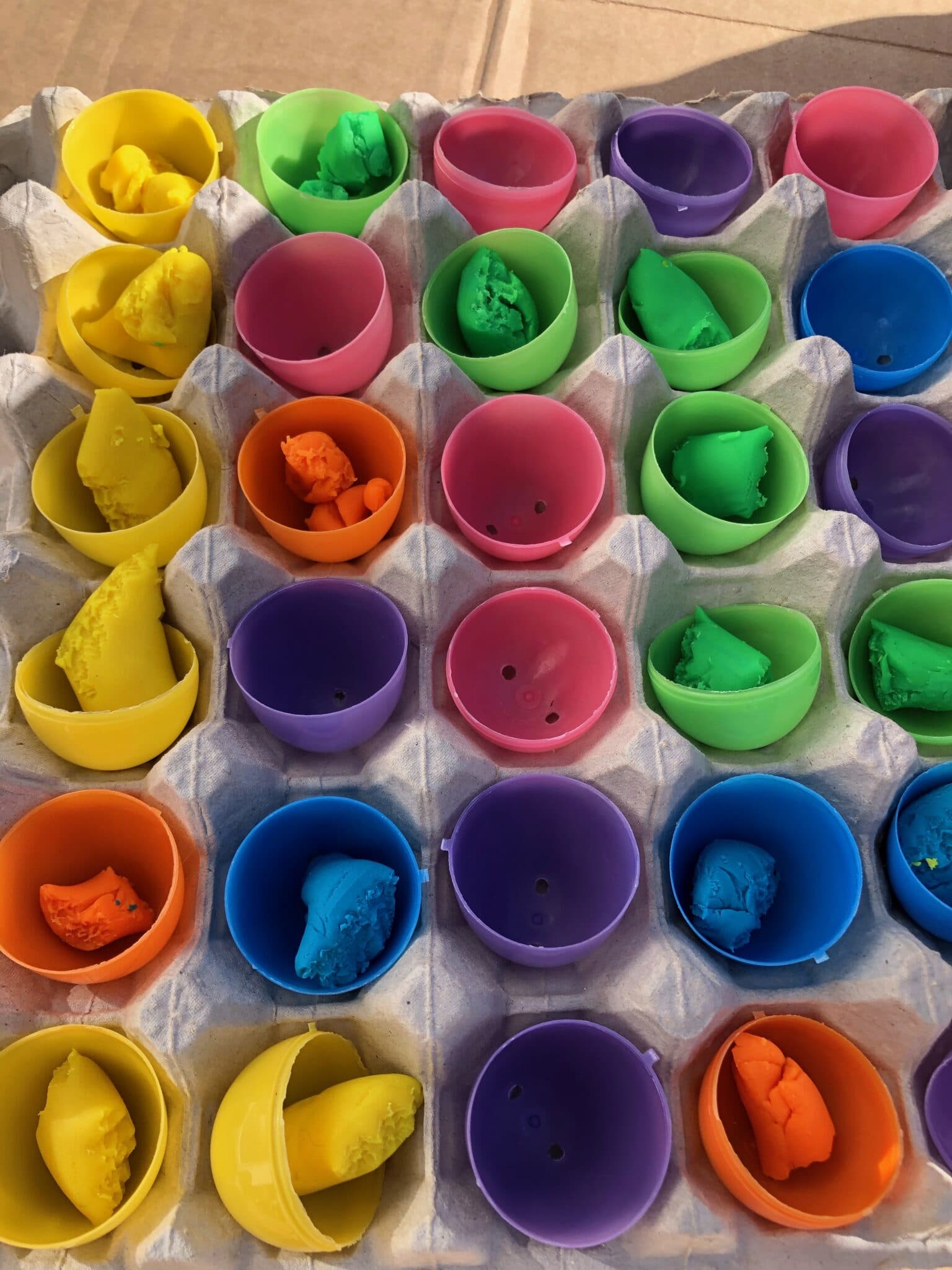 Colorful plastic eggs are for more than scavenger hunts. Learn colors, practice fine motor skills, create patterns, and even learn letters and numbers with these simple activities.
