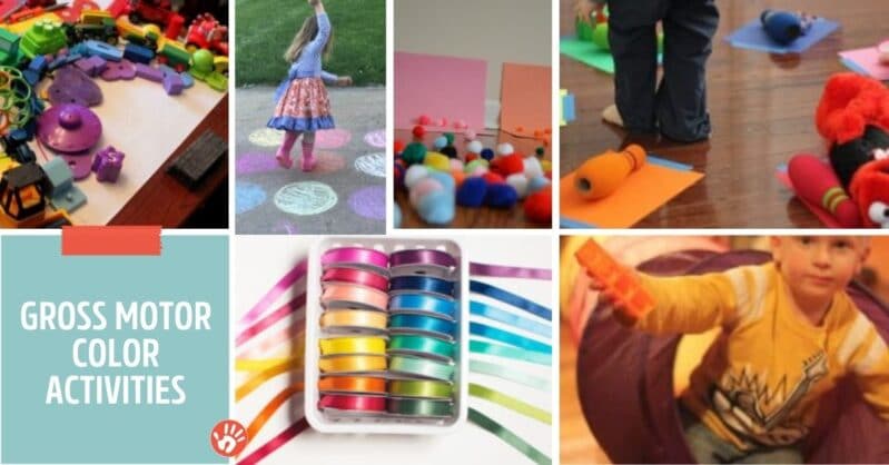 Get moving and learning colors with these fun gross motor color activities for toddlers!