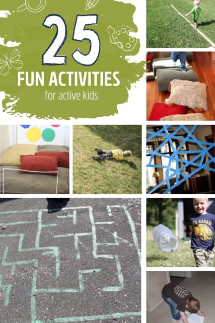 These 25 activities are ones that will get your kids to giggle, the ones that they want to do over and over again. Easy gross motor fun!