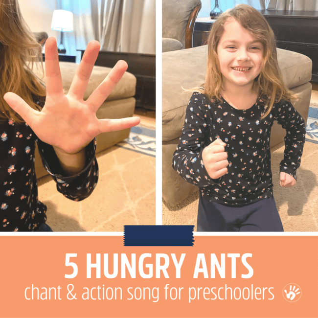 Get your preschoolers moving with the 5 Hungry Ants Chant that our Member of the Month Megan is sharing! She loves doing this with her kids in her day home.