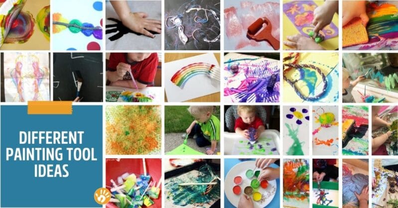 There are so many ways and tools to use to paint with kids! Check out this extensive list of painting ideas to get the creativity flowing in your kids today!