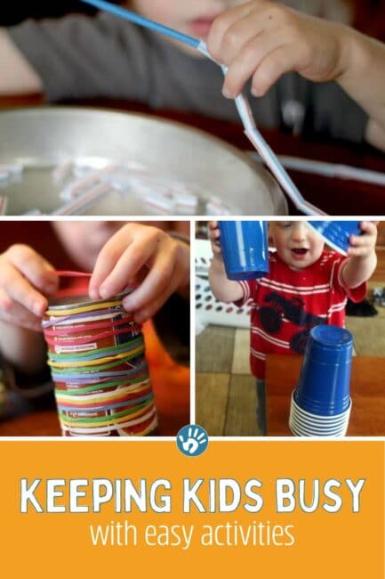 Keep your toddler busy with independent play when you need to with these quick and simple busy activities using supplies you have at home.