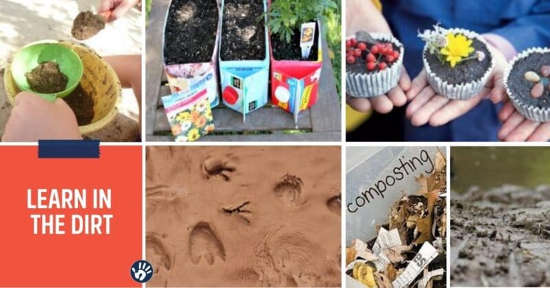 Get outside and play in the dirt with your kids! Try these creative ways to learn in the dirt and have fun!