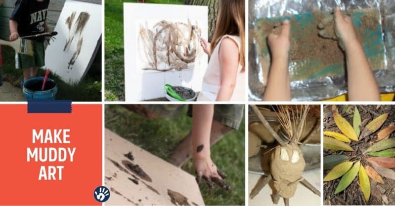 Get outside and play in the dirt with your kids! Try these creative ways to make muddy art and have fun in the dirt!