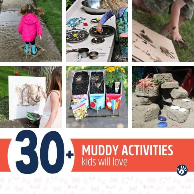 Get outside and play in the dirt with your kids! Try these 30+ creative ways to have fun and get dirty!
