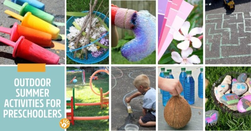 Water activities, outdoor kids games, and crafty summer adventures for preschoolers to do at home.