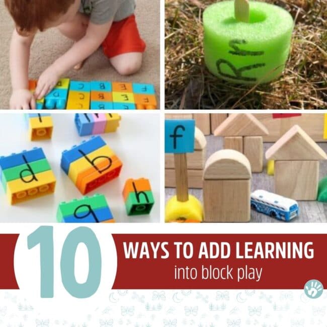 Make teaching letters loads of fun with these simple block activities perfect for toddlers and preschoolers to play and learn at home!