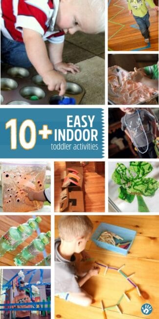 Indoor activities for toddlers are a must when you're stuck inside. These are my top 10 easy and fun toddler activities to do at home. Enjoy!