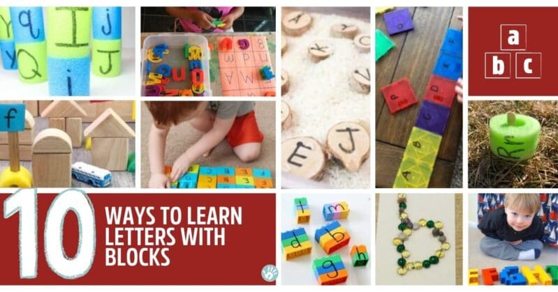 10 ways to learn letters with blocks