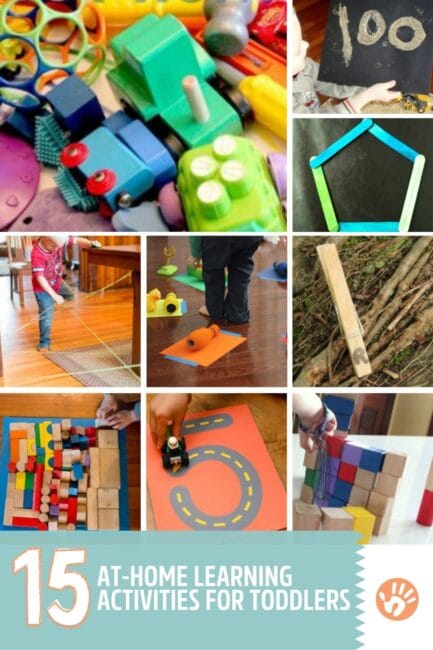 Try these 15 awesome learning activities for toddlers to help teach the basics at home through play!