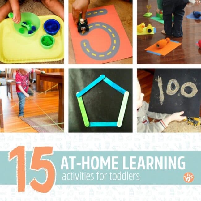 14 learning activities for toddlers -- shapes, abcs, numbers