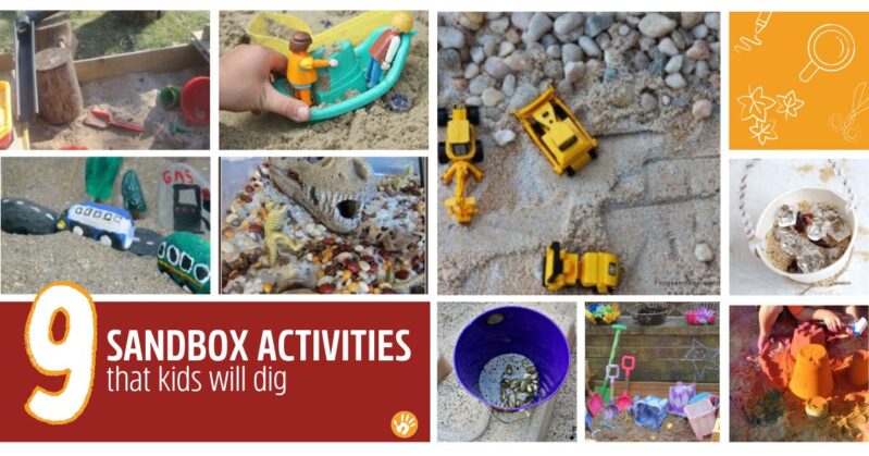 What do you do in your sandbox?? Sand is hands down the most played with outdoor toy. Here are 9 toddler SANDBOX ACTIVITIES!