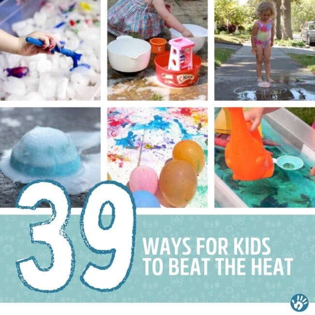 Hot weather day activities for preschoolers, toddlers and kids of all ages to beat the heat.