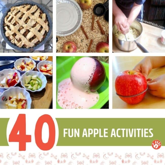 Here are 40 simple and amazing apple activities for kids to do at home! Have fun creating, tasting, learning and try apple experiments too!