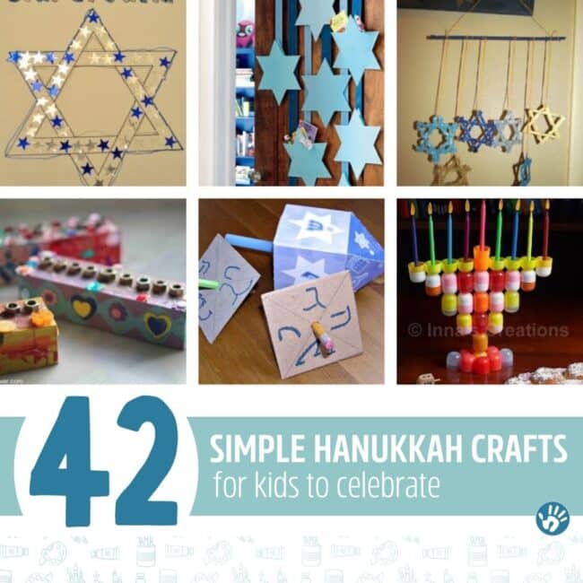 Simple Hanukkah Crafts for kids to make, including dreidels, menorahs, and even advent calendars!