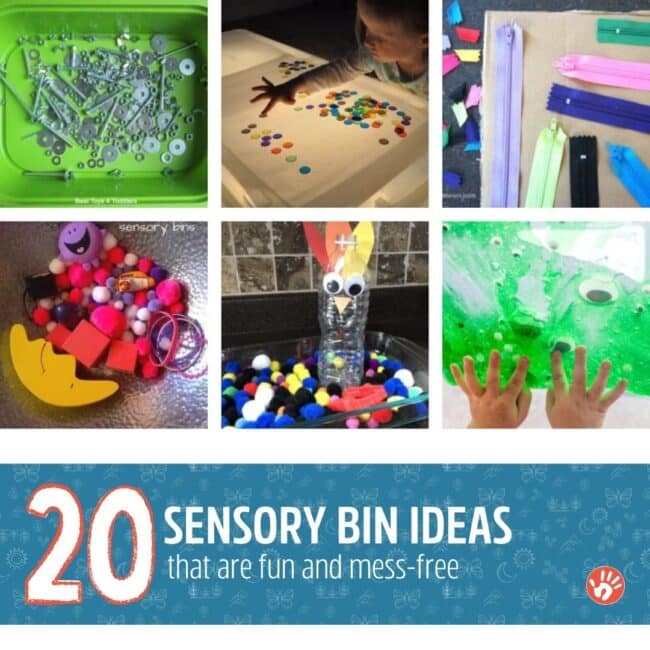 These sensory bins are super simple and mess free with all the wonderful benefits of free and busy play at home for kids.