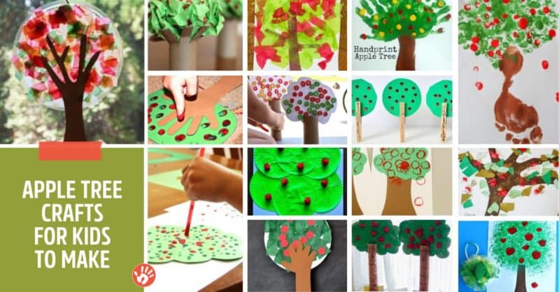 A list of apple tree crafts for kids to make.