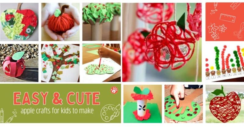 Easy & cute apple crafts for kids to make.