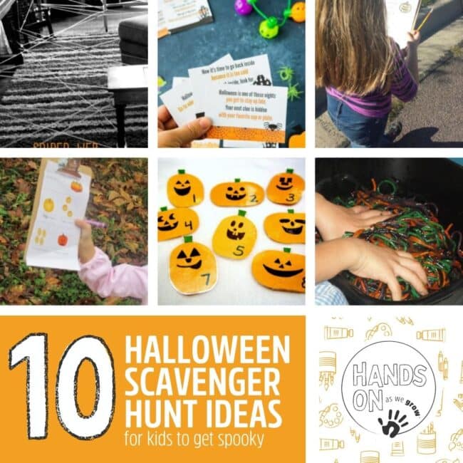 On a search for Halloween scavenger hunt ideas for kids, I found these 10 spooky-fun hunts with pumpkins, spiders, monsters, ghosts and Halloween decorations.