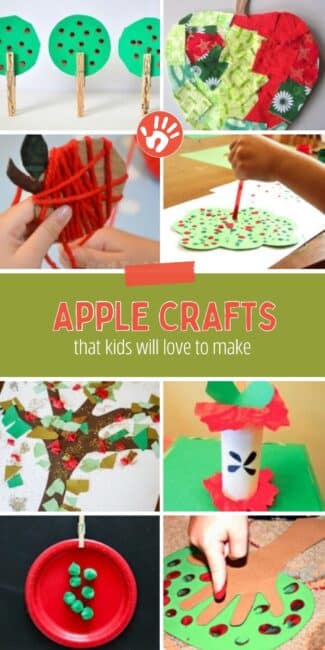 Apple crafts that kids will love to make.