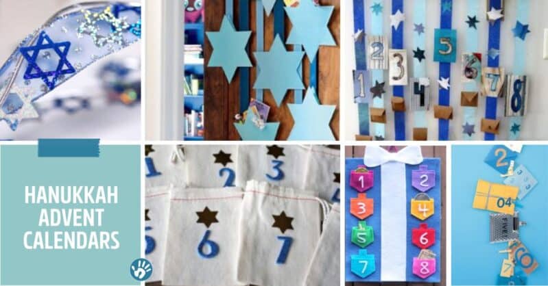 Fun and simple Hanukkah Crafts for kids to make! Lots of Dreidel crafts, Star of David crafts, Menorah crafts and even some fun Hanukkah advent calendars!