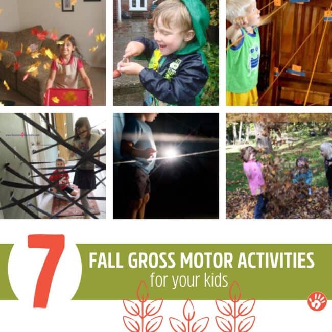 7 super simple gross motor activities that are perfect for fall! These physical activities are sure to be winners with your kids this autumn!