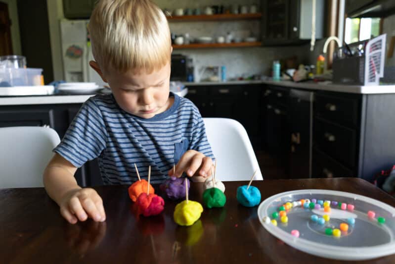 preschool play dough color activity