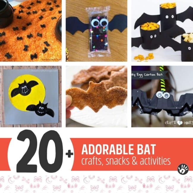 Get in the Halloween spirit with 20 cute bat crafts, snacks, and activities perfect for kids to make and do!