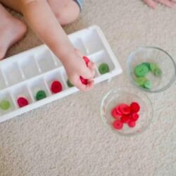 Busy Toddler – Button in a Tray
