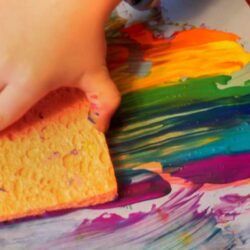 Rainbow Sponge Painting – Hands On As We Grow