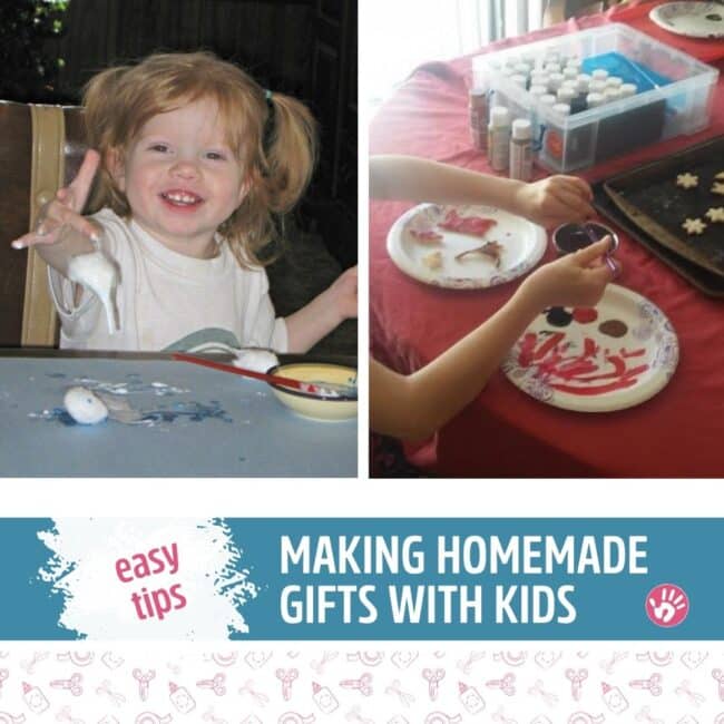 This is your stress free guide to making homemade Christmas gifts with little kids at home with using these simple tips to keep it manageable.