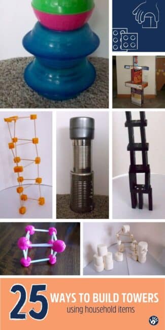No blocks? Try these clever ideas for building towers with your kids using everyday supplies you already have at home.