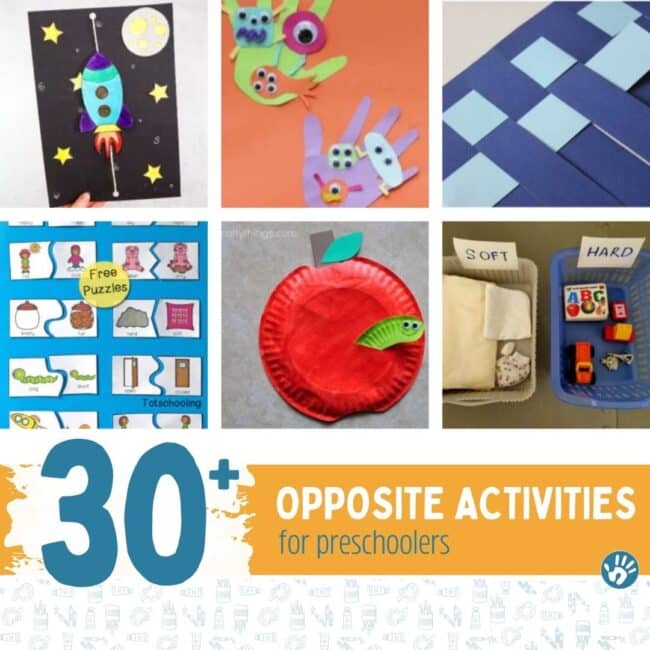 Help preschoolers expand their vocabulary, learn directions, understand how to express emotions, and more with some easy opposite activities!