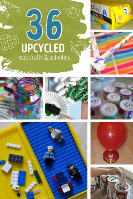 Turn trash into treasure! You'll love these 36+ easy upcycled kids crafts and upcycling activity ideas you can make with your children today!