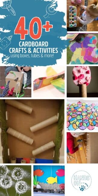 Upcycle cardboard boxes, tubes and cartons into fun crafts and activities with your kids. Marble runs, dumpster diving, jet packs and more!