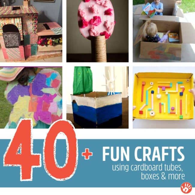 Want more ideas for how to use your cardboard recycling items? Try these exciting cardboard crafts and activities perfect for kids!