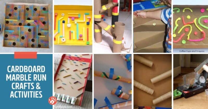 cardboard marble run crafts & activities for kids