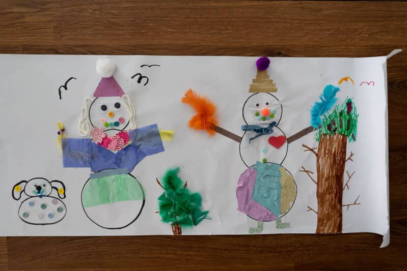 This happy and colorful snowman project is sure to brighten any gloomy winter day! Create, trace, and decorate snowmen with your kids today using simple craft supplies.