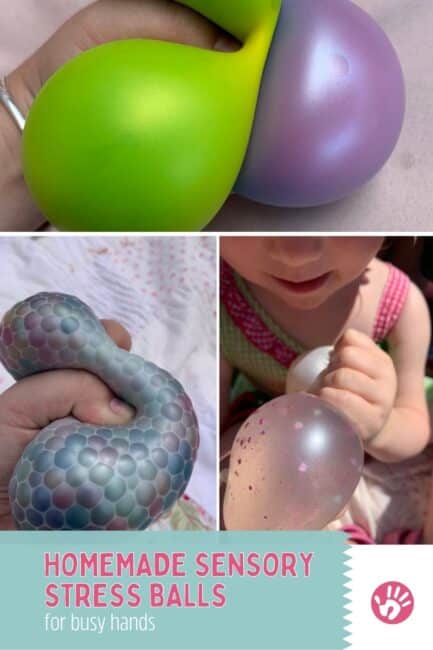 What's super fun about these homemade DIY sensory stress balls is that once you have it down on how to make them, you can vary it up in many ways. 