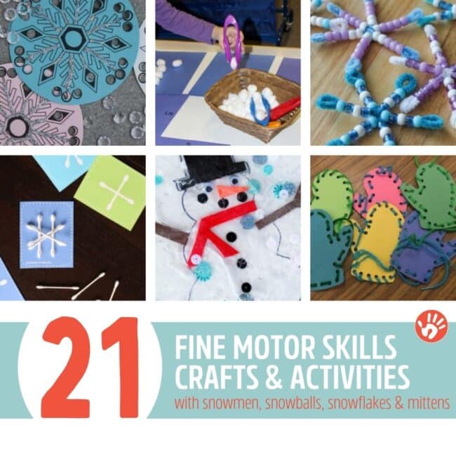 Improve fine motor skills with these fun crafts and activities that are all winter themed for toddlers and preschoolers to play and create at home using household supplies.