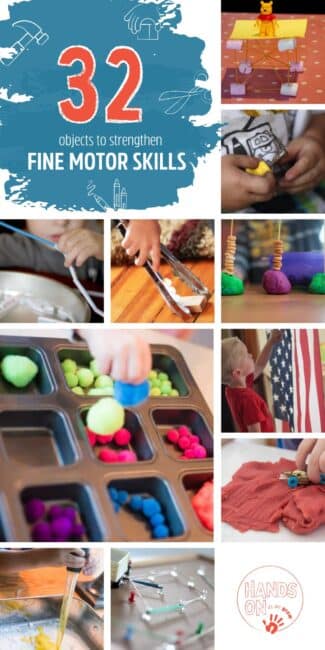 32 objects to strengthen fine motor skills