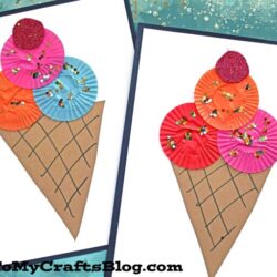 Glued to My Crafts – Cupcake Liner Ice Cream Cones