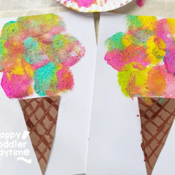 Happy Toddler Playtime – Sponge Painted Ice Cream