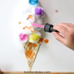 Toddler at Play – Colorful Cotton Balls Ice Cream