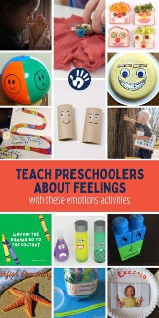 Teach preschoolers how to express and handle those big feelings with this awesome list of emotions activities. Simple to do at home!
