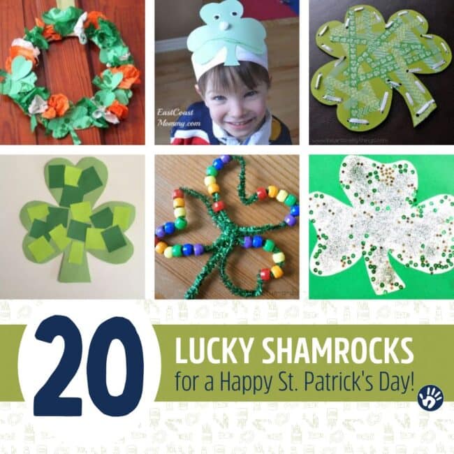 Make a few of these lucky shamrock crafts for kids! Maybe its the luck we need for Spring to come. Lucky, but oh-so-cute, shamrocks! Time for a little luck!
