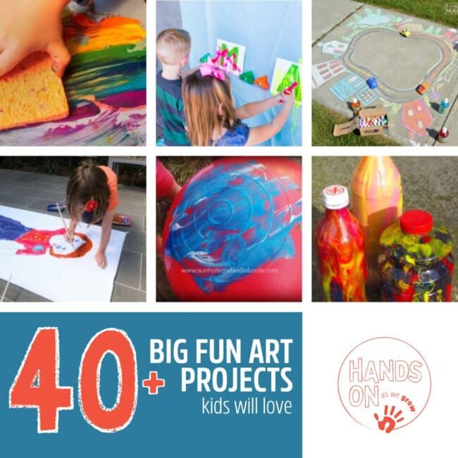 Big Art is fun art projects for kids that invites total involvement in the process. I believe that the early years it’s all about the process, and not the product.