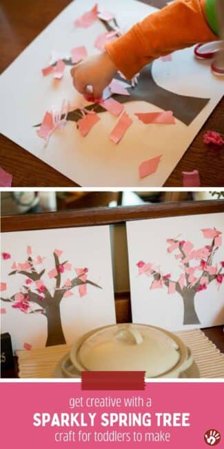 No matter where you live, you can still enjoy pretty cherry blossoms with this fun spring tree craft for toddlers!